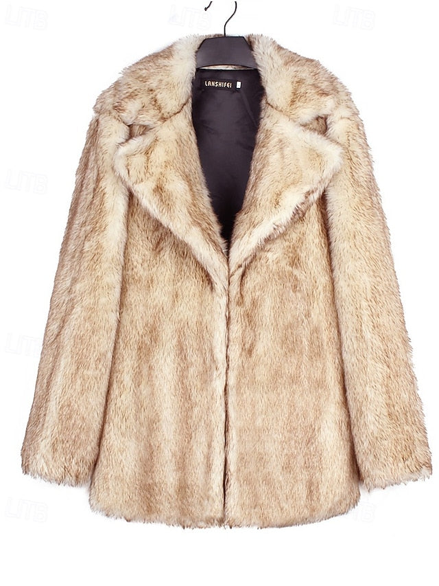 Coat Faux Warm Women's Furs Fur Comfortable