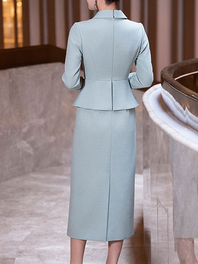 Dress the Sheath Vintage of Mother / Elegant Bride Shirt Column