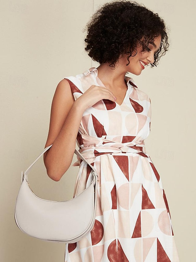 Shoulder Bag Crescent Stylish - Elegant Women's White