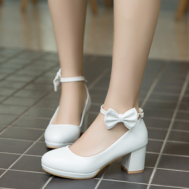 Weddings - Bow White Mary Girls' Perfect for Shoes Jane