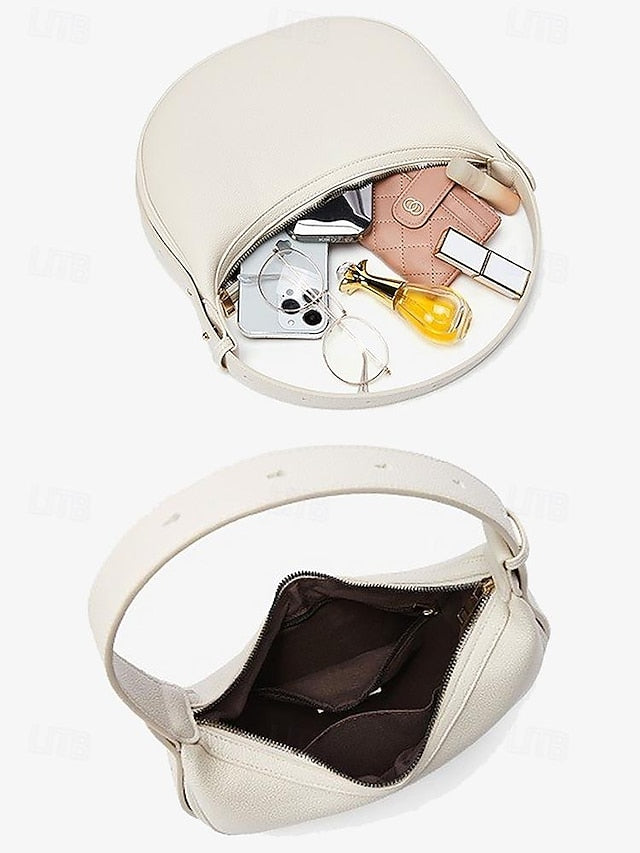 Shoulder Bag Crescent Stylish - Elegant Women's White