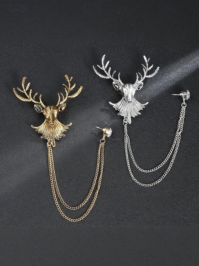Pin Brooch Lapel with Deer Men's Christmas