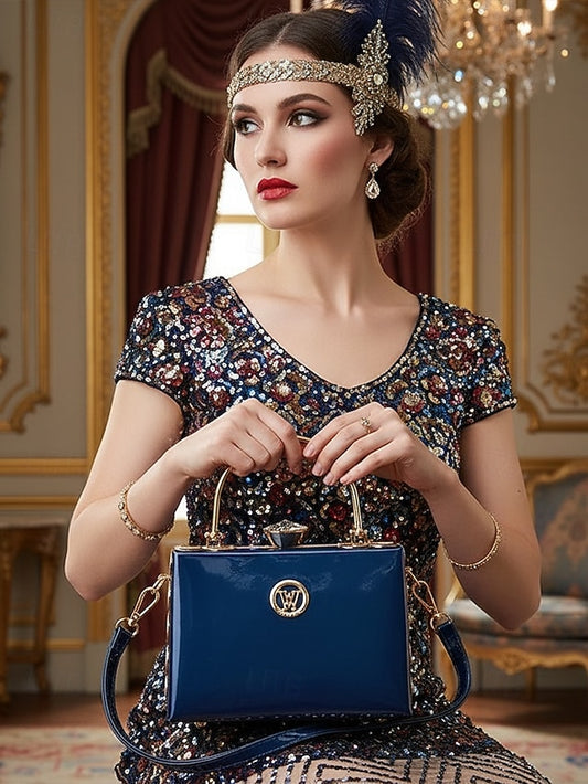 with Women's Patent Leather Gold Handbag Evening Burgundy