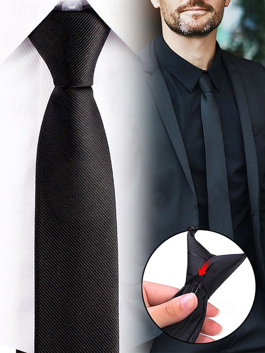 and Zip - Pre-Tied Classic Stripes Men's Ties Narrow